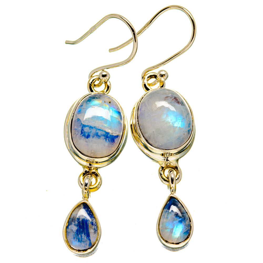 Rainbow Moonstone Earrings handcrafted by Ana Silver Co - EARR415309