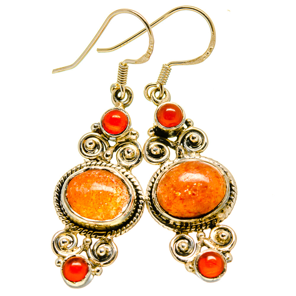 Sunstone Earrings handcrafted by Ana Silver Co - EARR415313