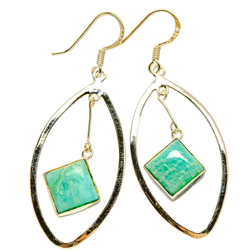 Amazonite Earrings handcrafted by Ana Silver Co - EARR415316