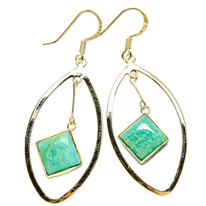 Amazonite Earrings handcrafted by Ana Silver Co - EARR415316