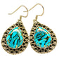 Blue Copper Composite Turquoise Earrings handcrafted by Ana Silver Co - EARR415317