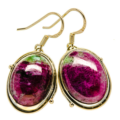 Ruby Zoisite Earrings handcrafted by Ana Silver Co - EARR415319