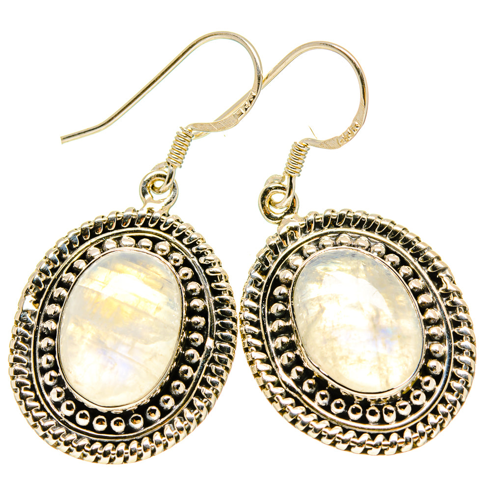 Rainbow Moonstone Earrings handcrafted by Ana Silver Co - EARR415322