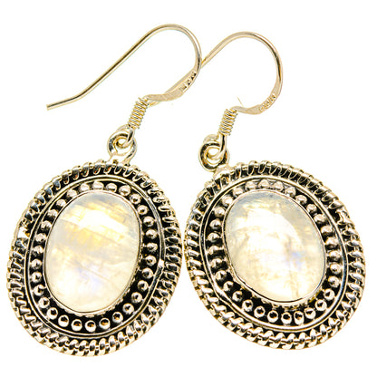 Rainbow Moonstone Earrings handcrafted by Ana Silver Co - EARR415322