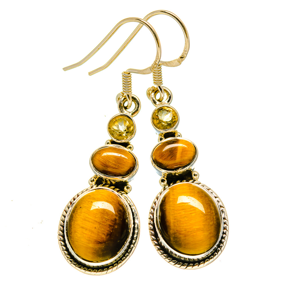 Tiger Eye Earrings handcrafted by Ana Silver Co - EARR415324