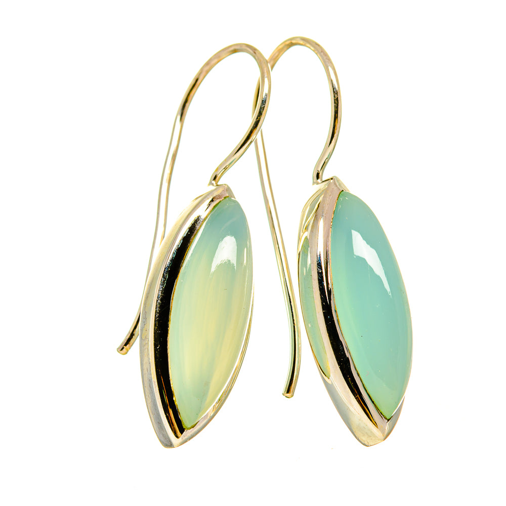 Aqua Chalcedony Earrings handcrafted by Ana Silver Co - EARR415326