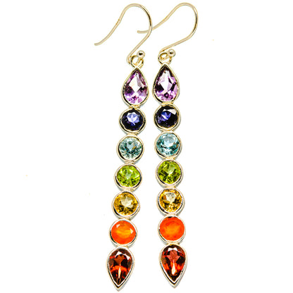 Multi-Stone Chakra Earrings handcrafted by Ana Silver Co - EARR415327