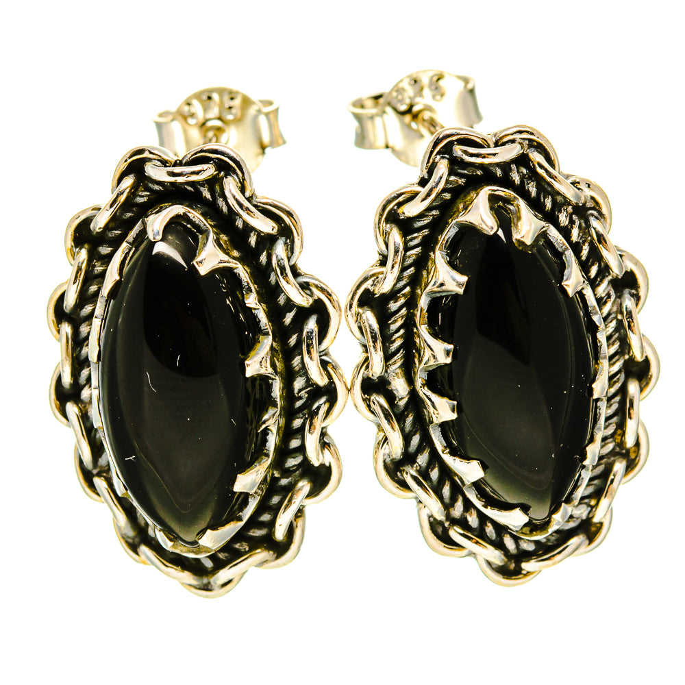 Black Onyx Earrings handcrafted by Ana Silver Co - EARR415337