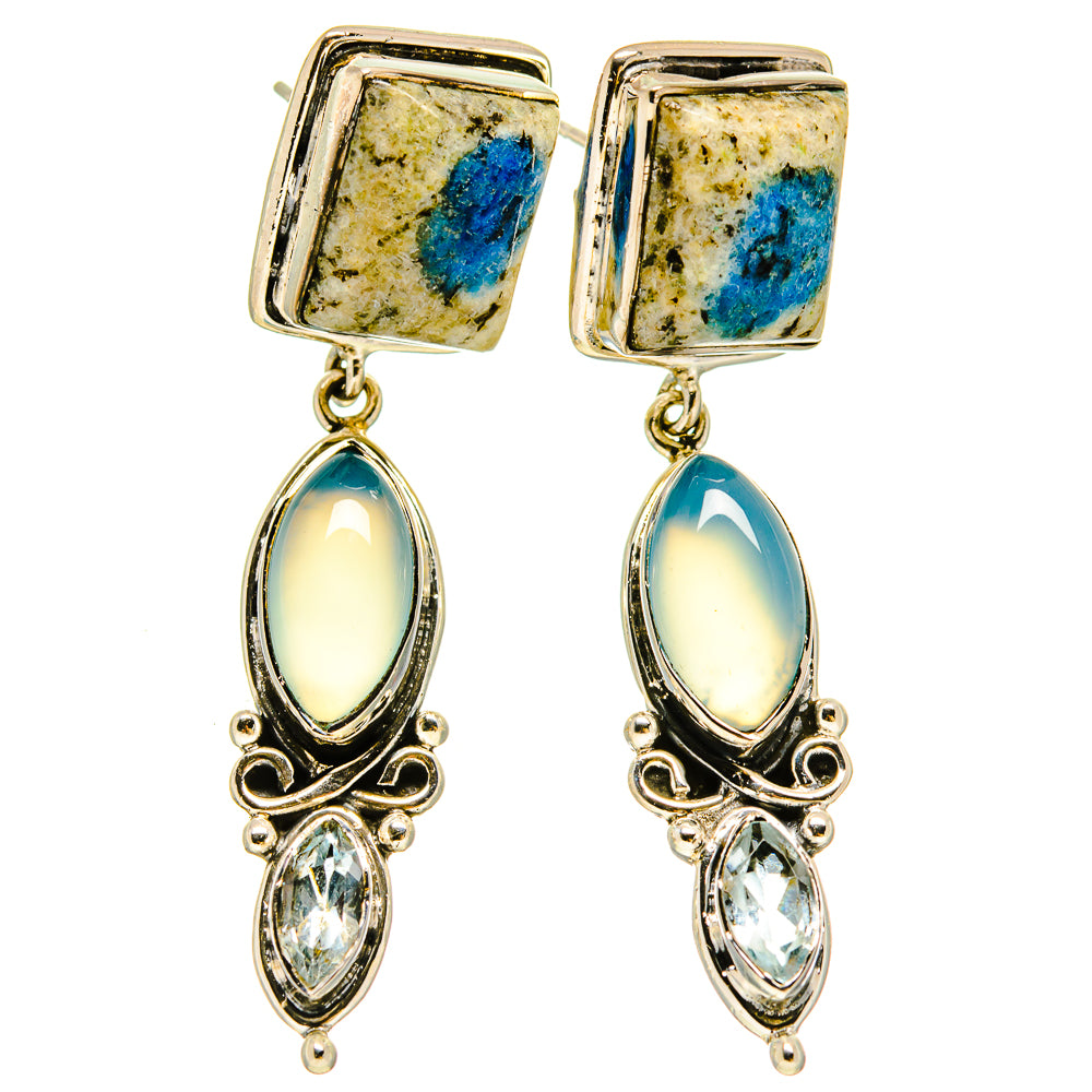K2 Blue Azurite Earrings handcrafted by Ana Silver Co - EARR415342