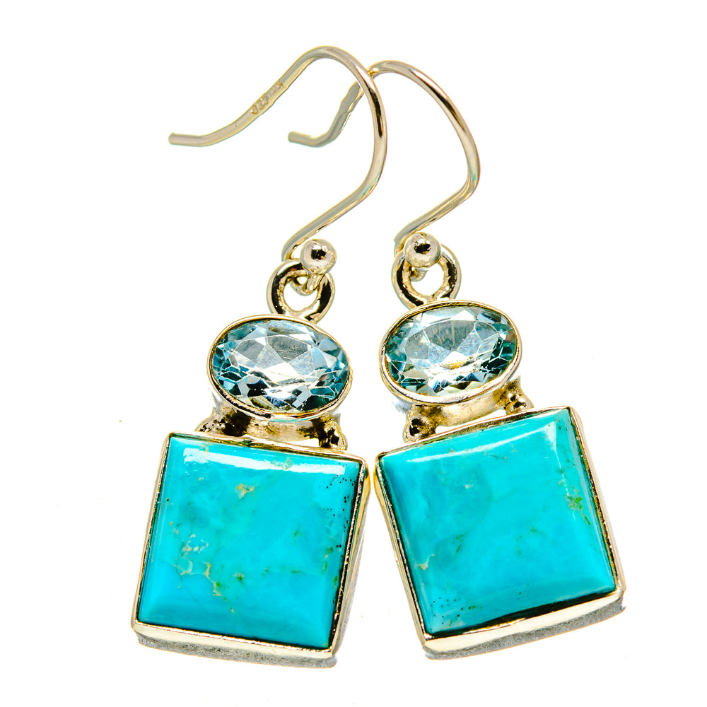 Arizona Turquoise Earrings handcrafted by Ana Silver Co - EARR415344