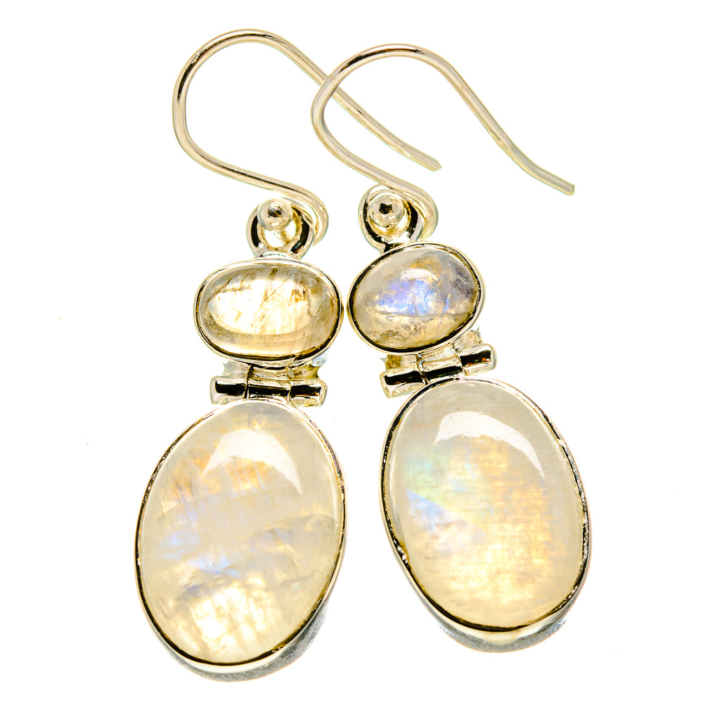 Rainbow Moonstone Earrings handcrafted by Ana Silver Co - EARR415350