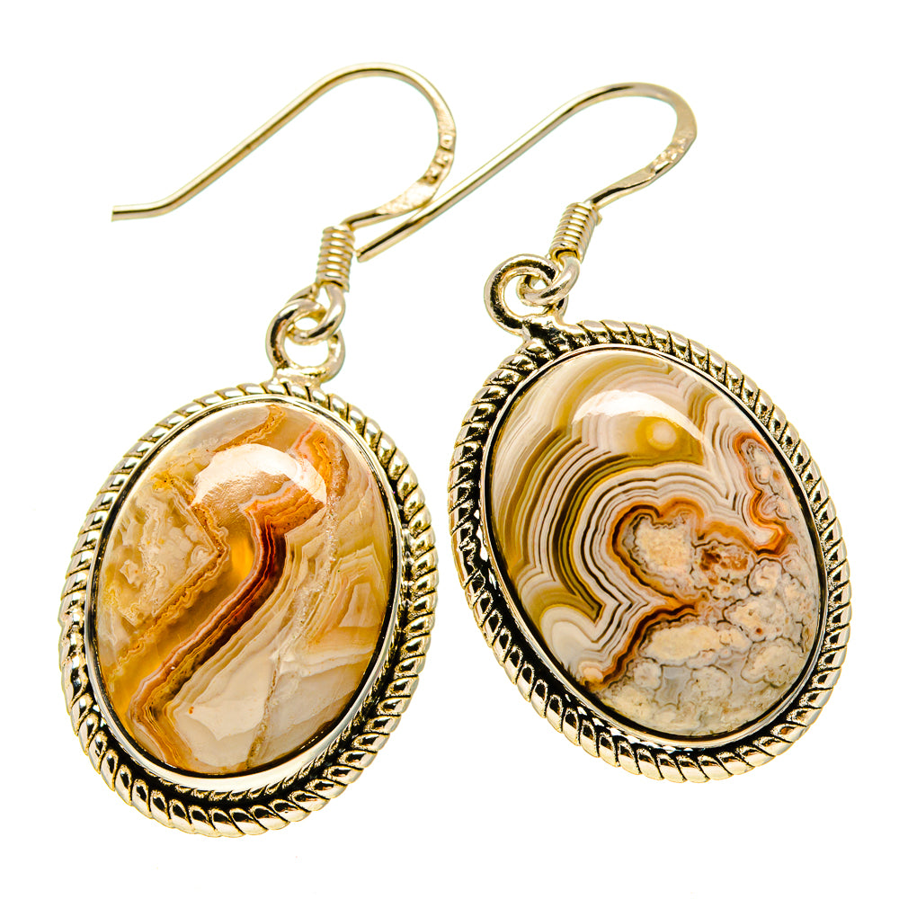Laguna Lace Agate Earrings handcrafted by Ana Silver Co - EARR415373
