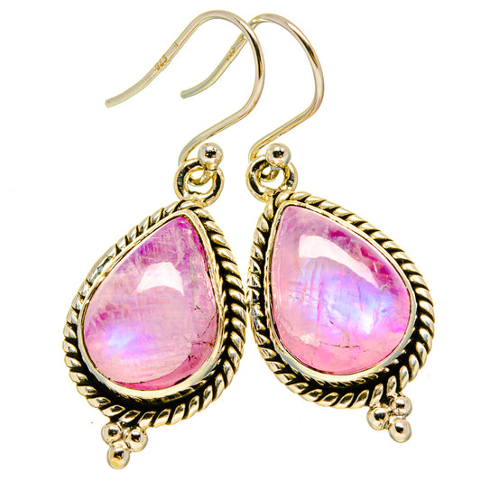 Pink Moonstone Earrings handcrafted by Ana Silver Co - EARR415377
