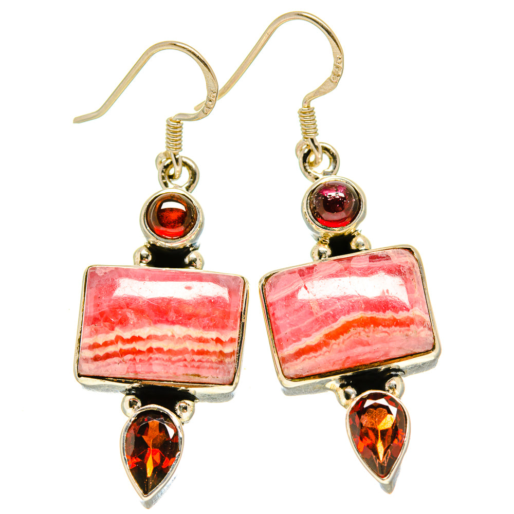 Rhodochrosite Earrings handcrafted by Ana Silver Co - EARR415383