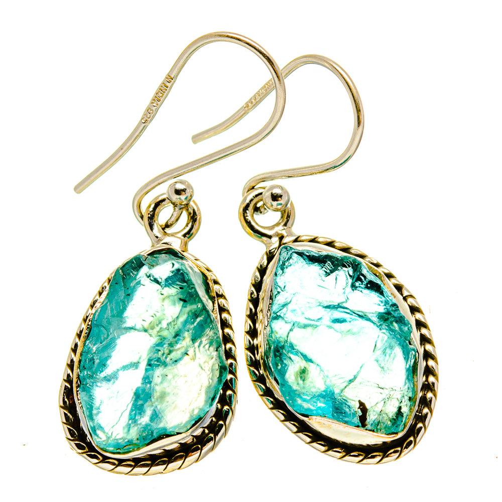 Blue Fluorite Earrings handcrafted by Ana Silver Co - EARR415389
