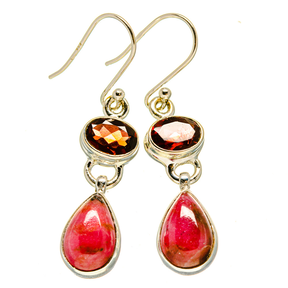 Rhodonite Earrings handcrafted by Ana Silver Co - EARR415393