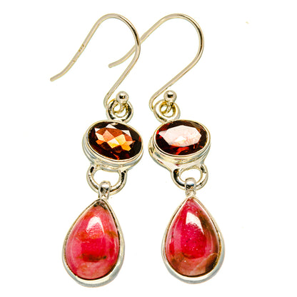 Rhodonite Earrings handcrafted by Ana Silver Co - EARR415393