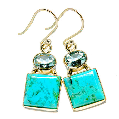Arizona Turquoise Earrings handcrafted by Ana Silver Co - EARR415425