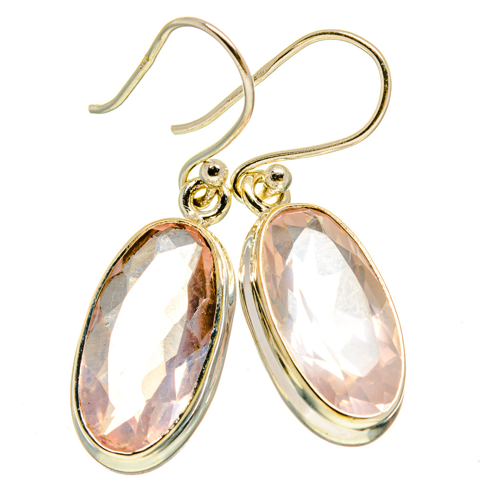 Rose Quartz Earrings handcrafted by Ana Silver Co - EARR415444