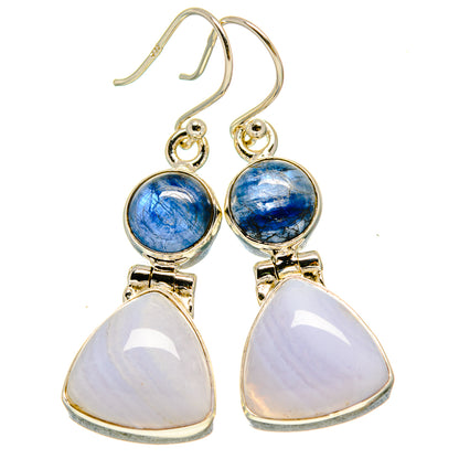 Blue Lace Agate Earrings handcrafted by Ana Silver Co - EARR415447