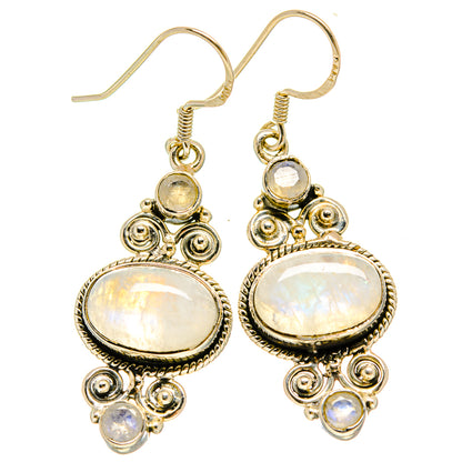 Rainbow Moonstone Earrings handcrafted by Ana Silver Co - EARR415471