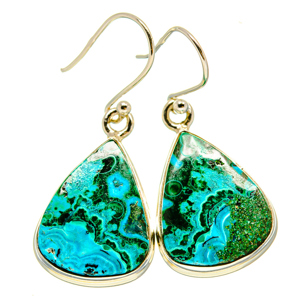Malachite In Chrysocolla Earrings handcrafted by Ana Silver Co - EARR415478