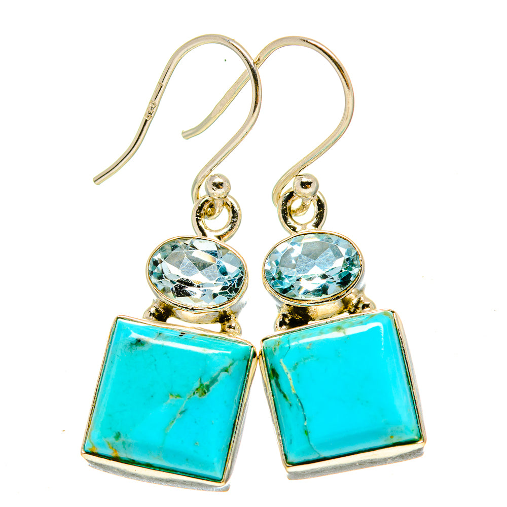 Arizona Turquoise Earrings handcrafted by Ana Silver Co - EARR415484