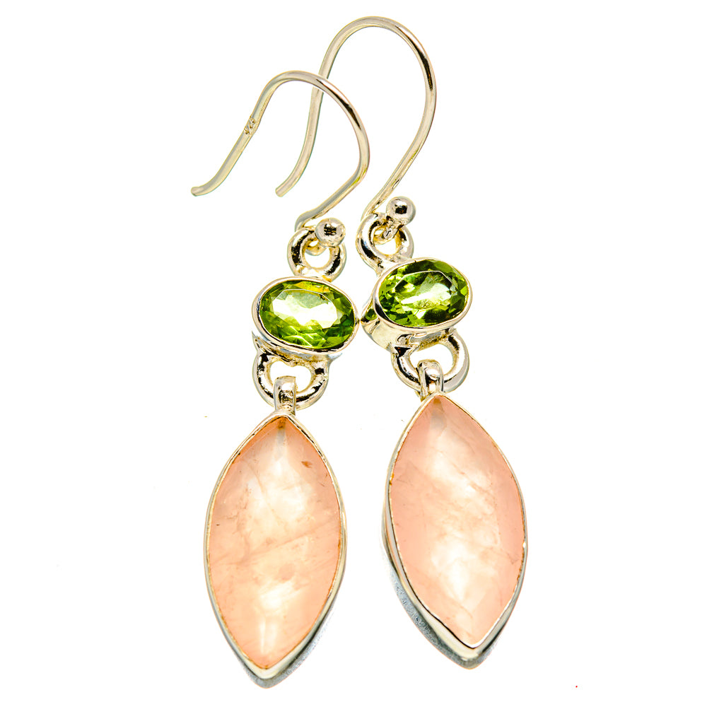 Rose Quartz Earrings handcrafted by Ana Silver Co - EARR415508