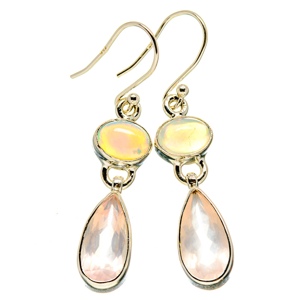 Rose Quartz Earrings handcrafted by Ana Silver Co - EARR415528