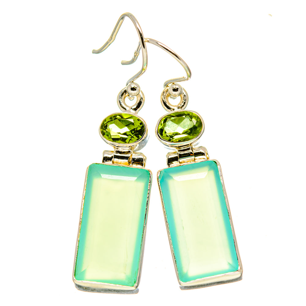 Aqua Chalcedony Earrings handcrafted by Ana Silver Co - EARR415533