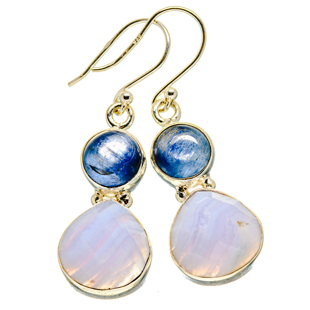Blue Lace Agate Earrings handcrafted by Ana Silver Co - EARR415551