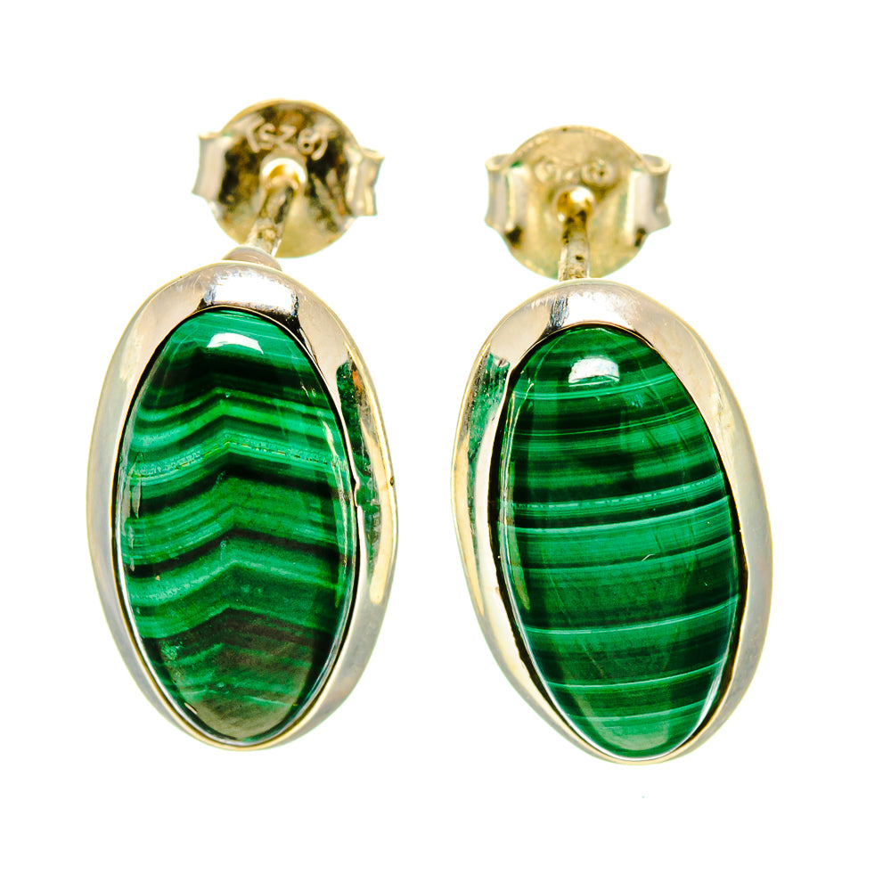 Malachite Earrings handcrafted by Ana Silver Co - EARR415561