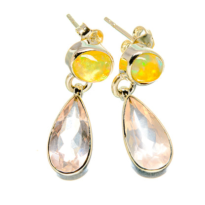 Rose Quartz Earrings handcrafted by Ana Silver Co - EARR415576