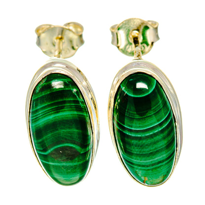 Malachite Earrings handcrafted by Ana Silver Co - EARR415580