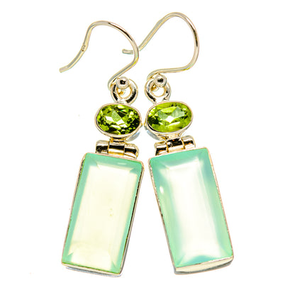 Aqua Chalcedony Earrings handcrafted by Ana Silver Co - EARR415602