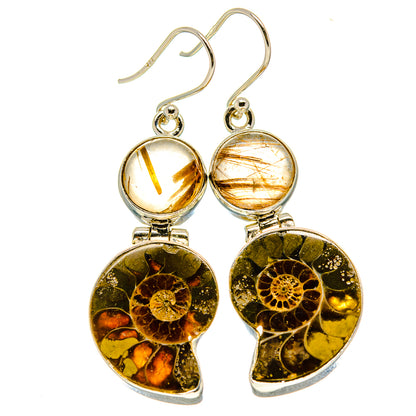 Ammonite Fossil Earrings handcrafted by Ana Silver Co - EARR415609