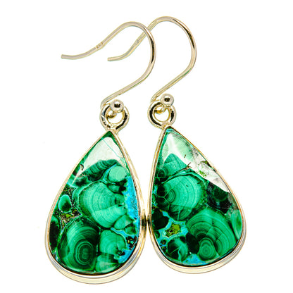 Malachite In Chrysocolla Earrings handcrafted by Ana Silver Co - EARR415610