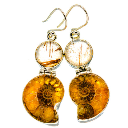Ammonite Fossil Earrings handcrafted by Ana Silver Co - EARR415611