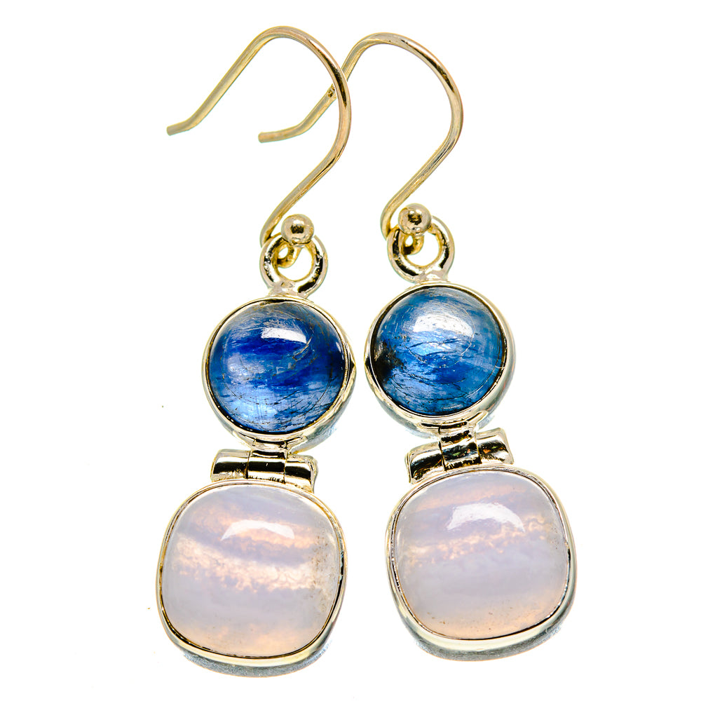 Blue Lace Agate Earrings handcrafted by Ana Silver Co - EARR415613