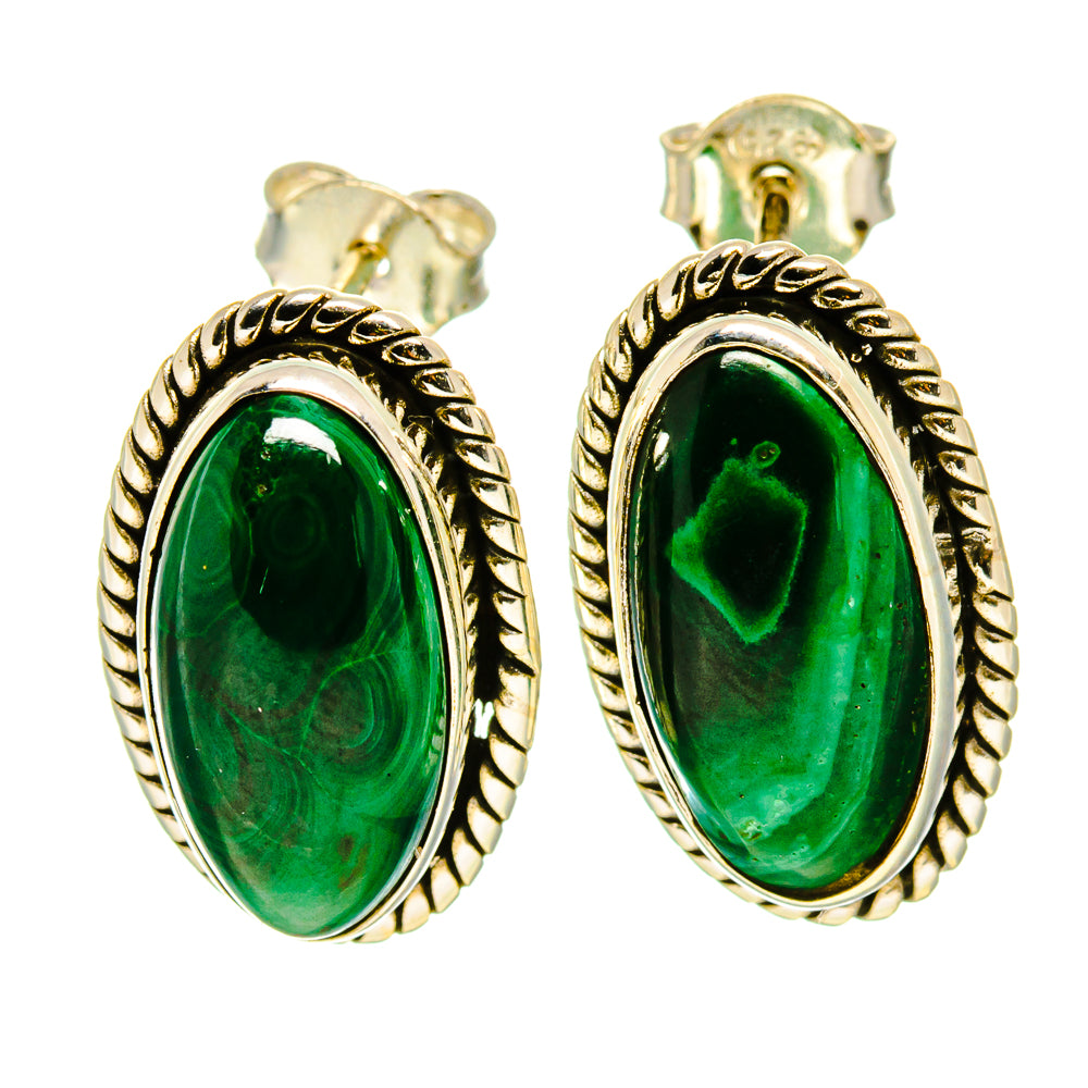 Malachite Earrings handcrafted by Ana Silver Co - EARR415629