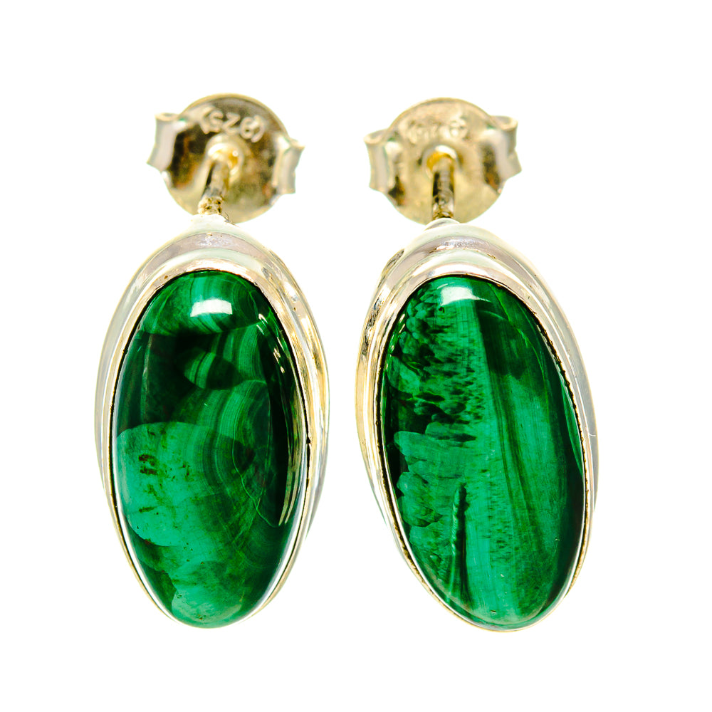 Malachite Earrings handcrafted by Ana Silver Co - EARR415636