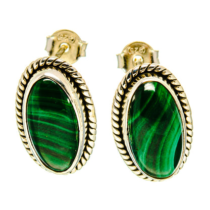Malachite Earrings handcrafted by Ana Silver Co - EARR415661
