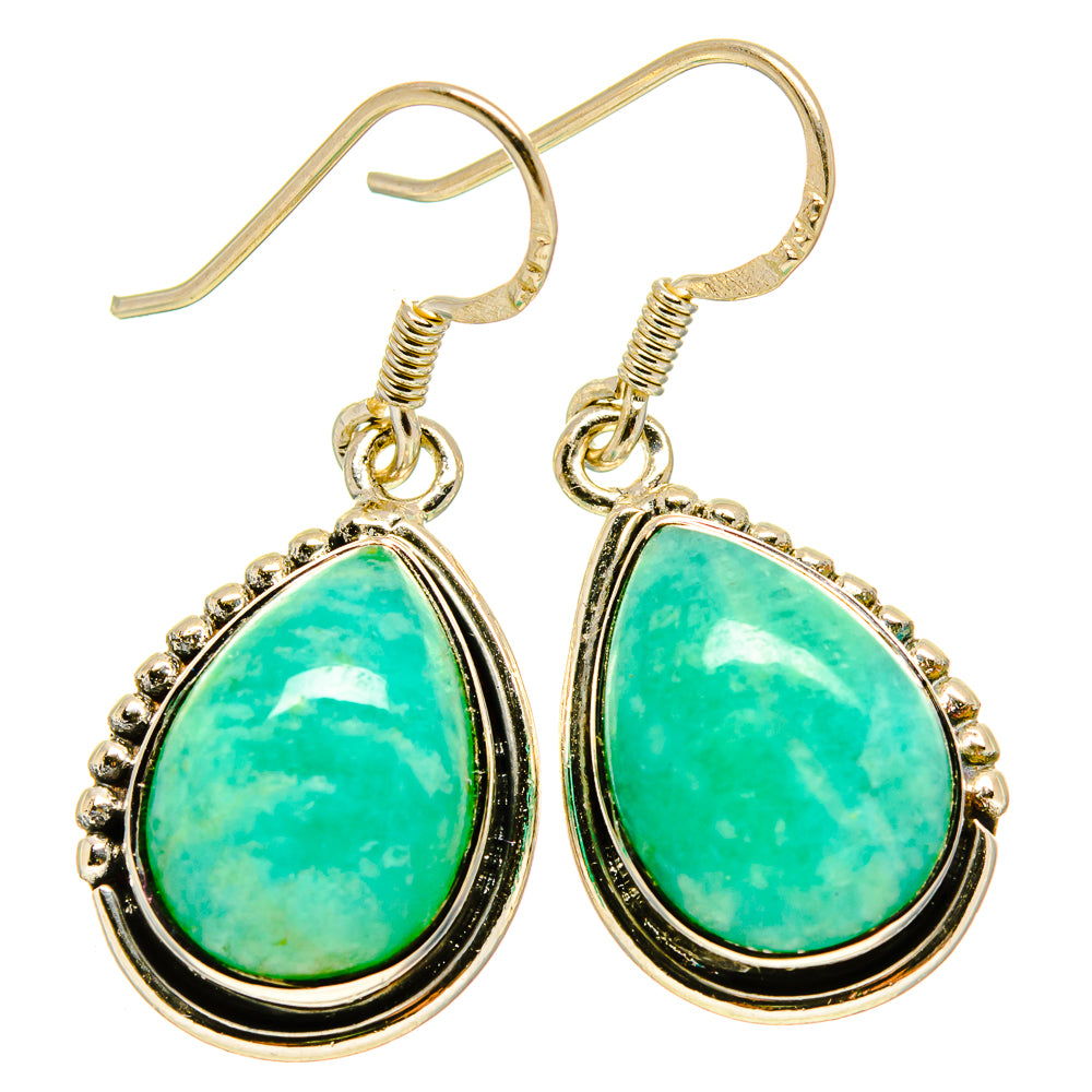 Peruvian Amazonite Earrings handcrafted by Ana Silver Co - EARR415668