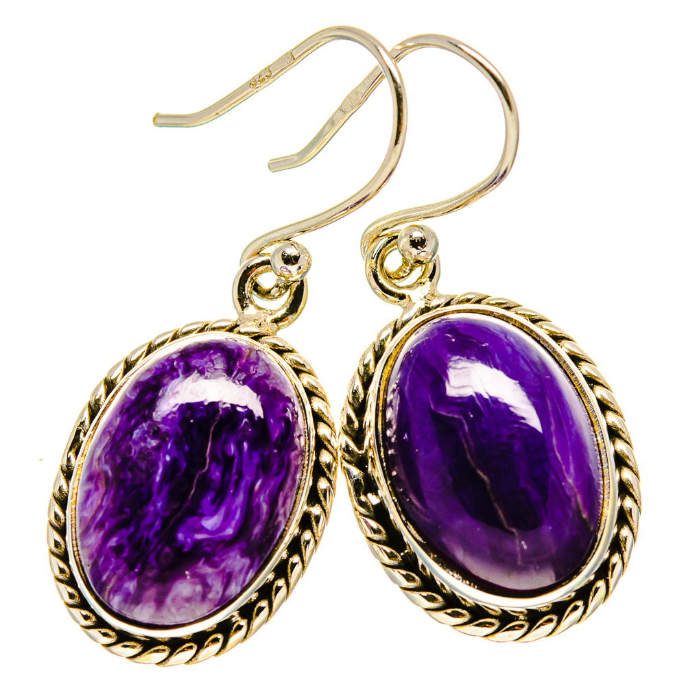 Charoite Earrings handcrafted by Ana Silver Co - EARR415669
