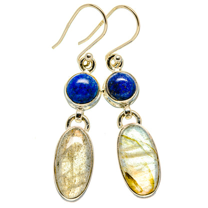 Labradorite, Lapis Lazuli Earrings handcrafted by Ana Silver Co - EARR415682