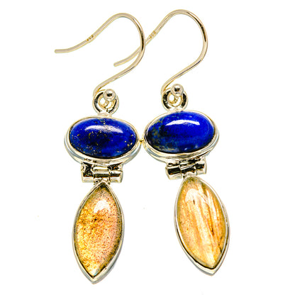 Labradorite, Lapis Lazuli Earrings handcrafted by Ana Silver Co - EARR415683