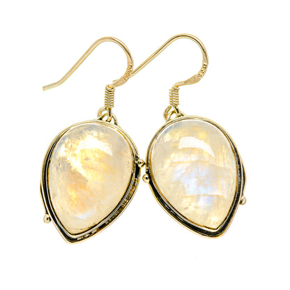 Rainbow Moonstone Earrings handcrafted by Ana Silver Co - EARR415689