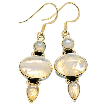 Rainbow Moonstone Earrings handcrafted by Ana Silver Co - EARR415697
