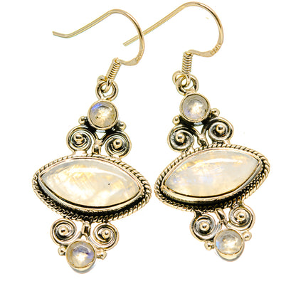 Rainbow Moonstone Earrings handcrafted by Ana Silver Co - EARR415704