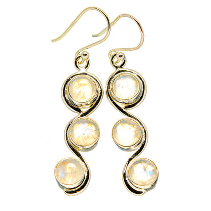 Rainbow Moonstone Earrings handcrafted by Ana Silver Co - EARR415706